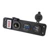 Car Usb Socket Panel With Dual Usb Charger Voltmeter And Power Outlet Waterproof For Vehicle Marine Rv Digital Devices
