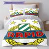 Set Copripiumino Trapuntato Rapid Wien Federa Decorazione Casa Regalo di Compleanno (1 * copripiumino + 2 * federa, senza nucleo)
