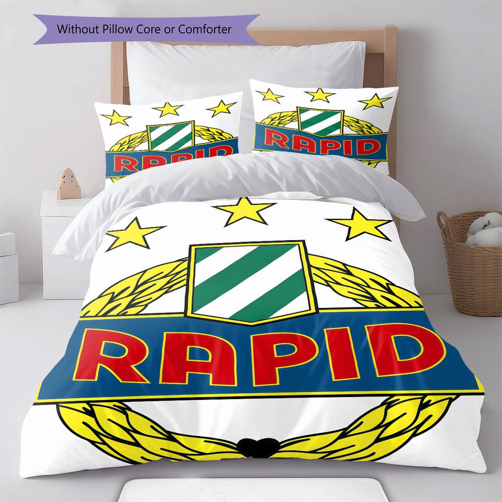 Set Copripiumino Trapuntato Rapid Wien Federa Decorazione Casa Regalo di Compleanno (1 * copripiumino + 2 * federa, senza nucleo)