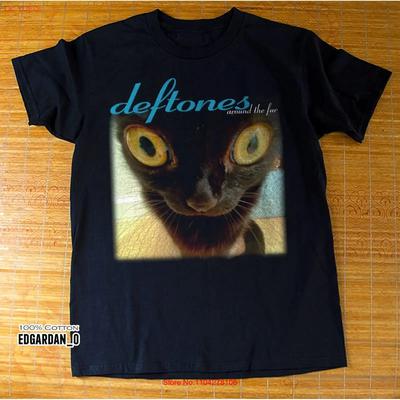 Best Deftones Around The Fur Funny Black Cat T Shirt Size S 5XL Vintage Washed Stylish Slightly Breathable Unisex