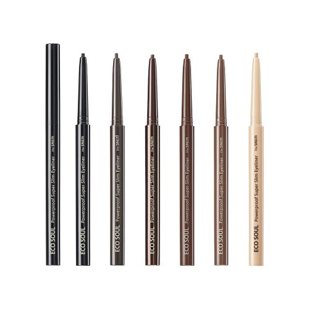 The Saem [2pack] Eco Soul Powerproof Ultra Slim Eyeliner BK02 ash black/BK02 ash black