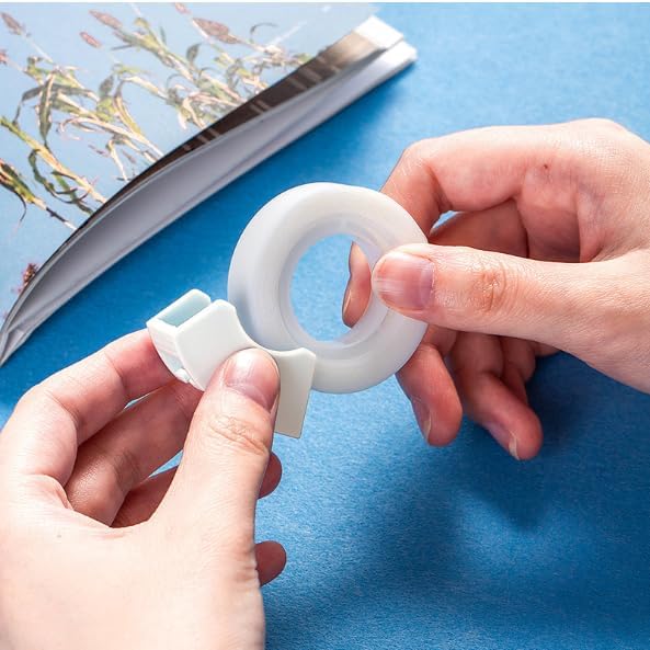 2Pcs Multifunctional Invisible Tape Dispenser Set, Desktop Mini Tape Holder with Refill Rolls, Office School Supplies