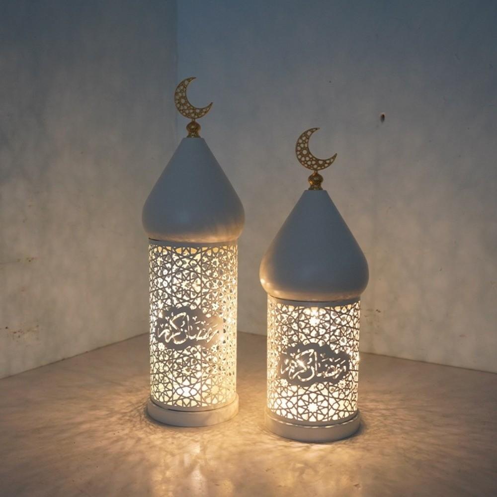 Hollow Pattern Moroccan Night Light Soft LED Light Masjid Lantern Moon LED Lamp  Eid Mubarak
