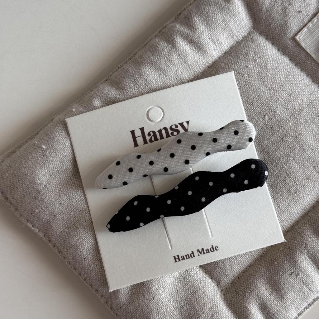 French Black & White Polka Dot Bow Hair Claw – Versatile Fashion Shark Clip