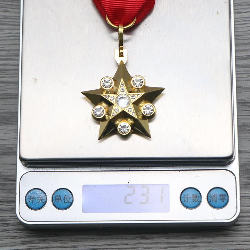 Soviet Marshal Gold Star Medal Grand General Gold Star Grand Marshal Gold Star Red Star Five Star Ribbon Brooch