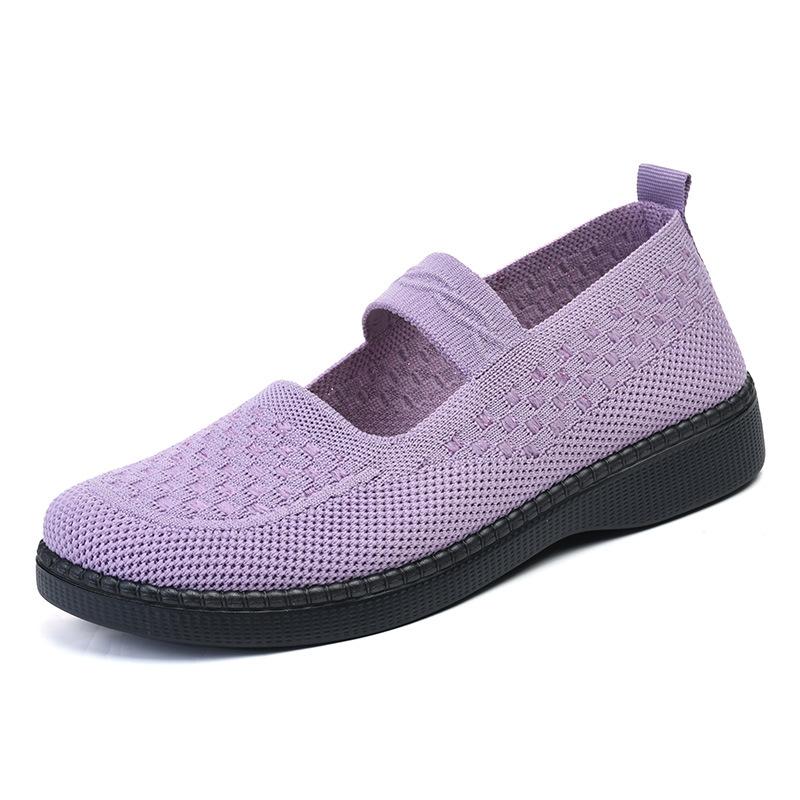 

One-pedal cloth shoes women s middle-aged and old walking shoes breathable mesh sneakers soft-soled non-slip mother shoes 35
