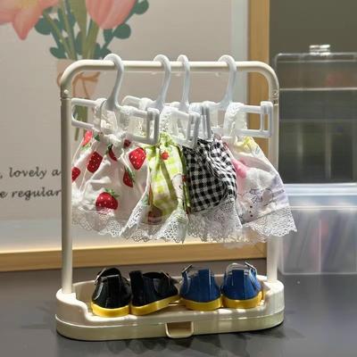 Labubu Mini Clothesse Hanger 10pcs/Set Used for Labubu and Other 17 Cm Dolls Shoe Rack Doll Accessories Children's Toys