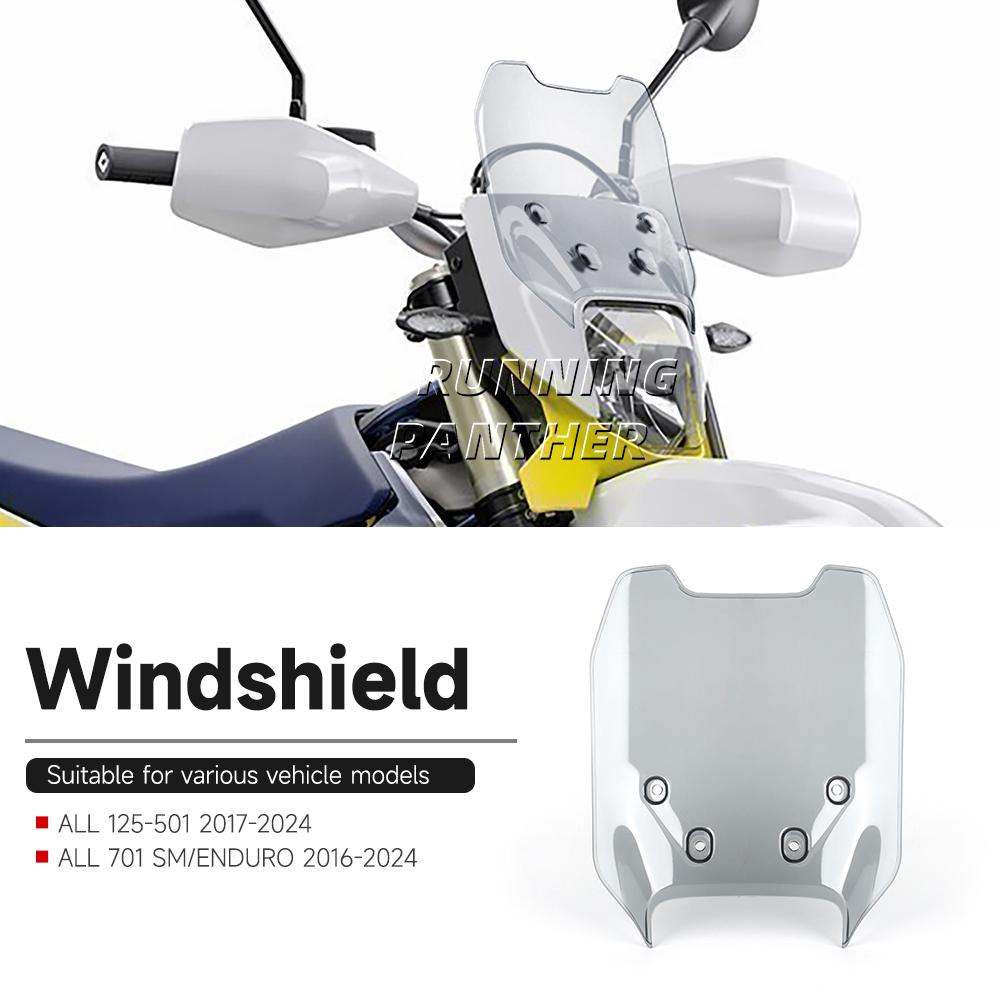For Husavarna 701 SM/Enduro FC350/450 FE250/350/501/450 TC125/250 TE150/250/300 Motorcycle accessories Windshield Wind Deflector