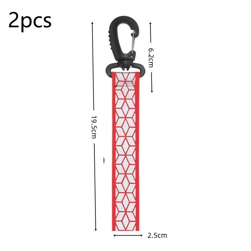 Reflective Safety Straps 2Pcs High Visibility Heavy Duty Carabiner Clips for Night Jogging Biking Camping Accessories
