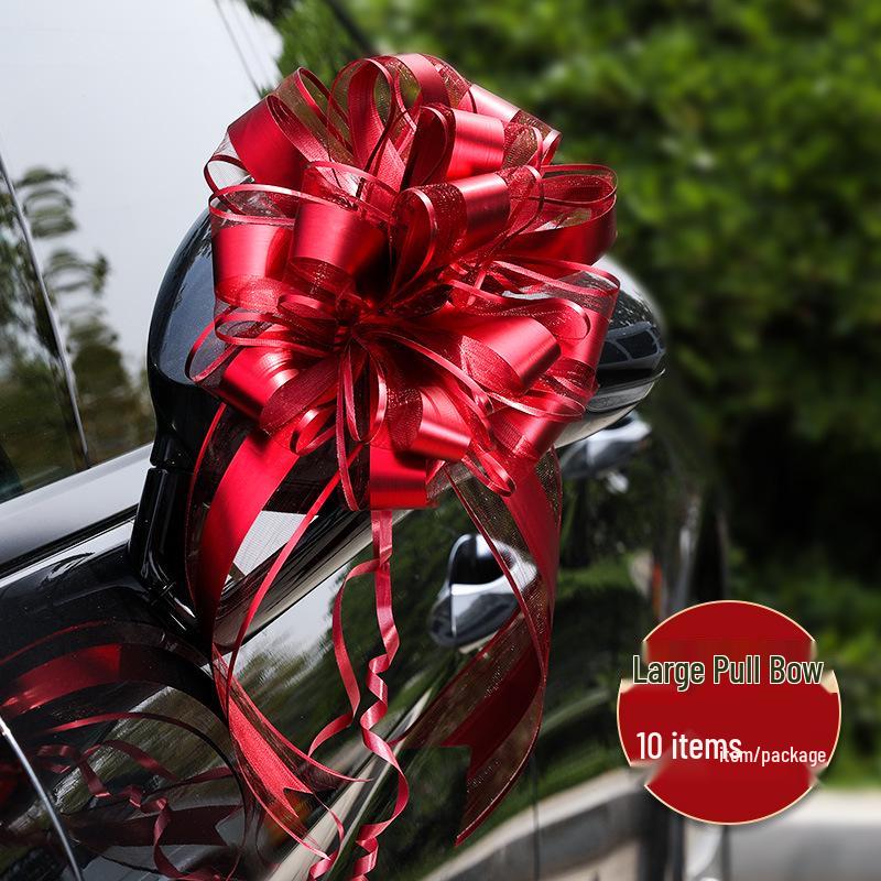 Wedding Car Decoration Set: Ribbons, Flowers, Mirror Arrangements, Double Happiness Stickers