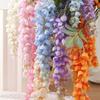 Long Branches Artificial Flower 5 Fork Wisteria Vine Flower Greenery Silk Flower String  Garden