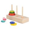 Tower of Hanoi 10 Rings Puzzle Wooden Logic Toy with Storage Box for Kids 5 Years Old and AboveL
