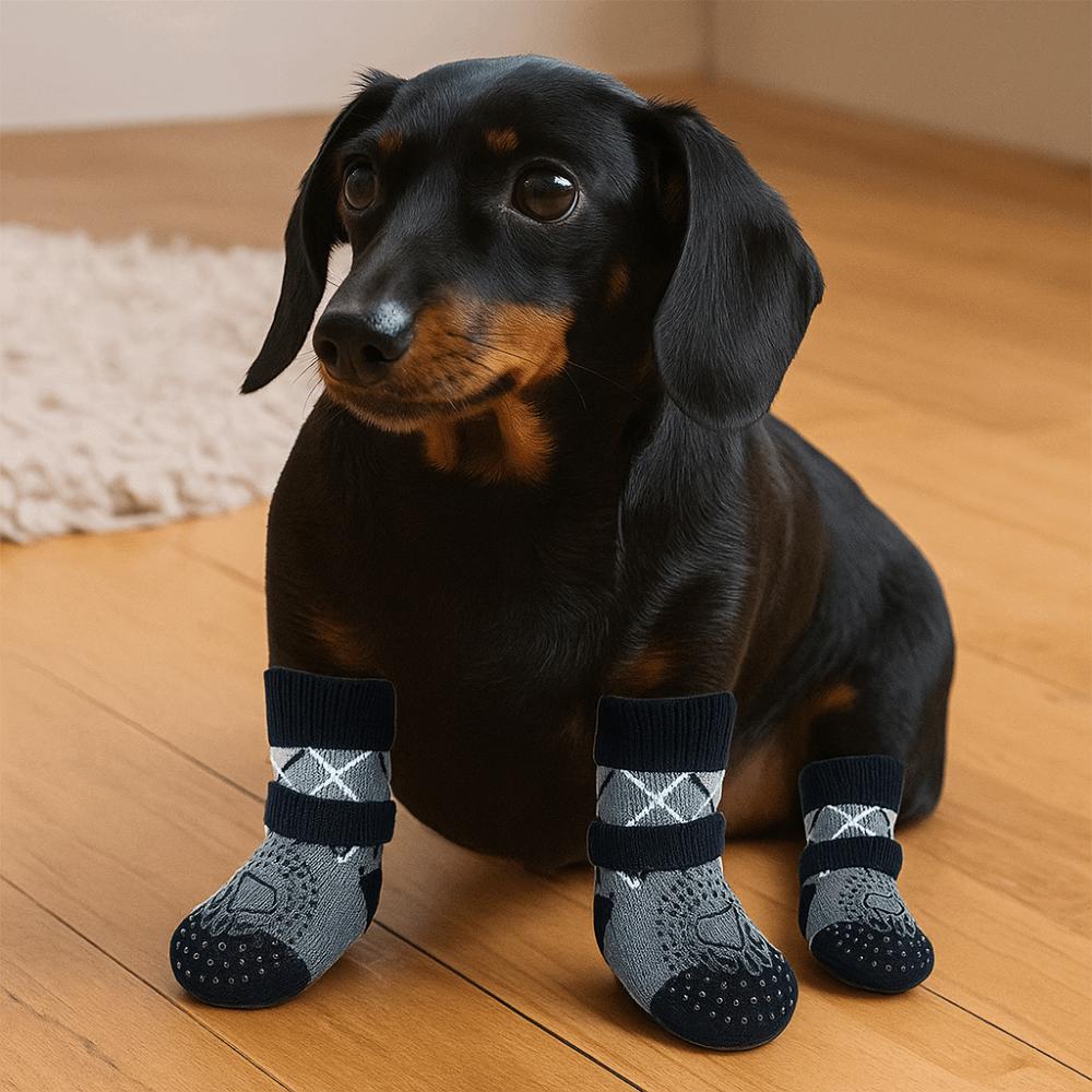 4pcs/lot Paw Protection Pet Dog Socks Adjustable Puppy Sock Dog Foot Covers  Small Medium Large Dogs