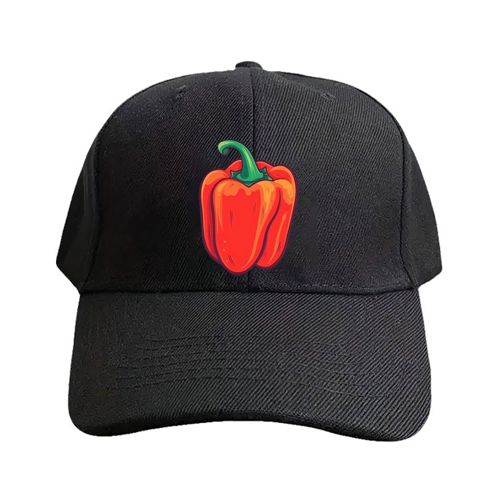 Vibrant Bell Pepper illustration for Gardening Woman Man Baseball Cap Adult Adjustable with Curved Brim Hiking Fishing Hat