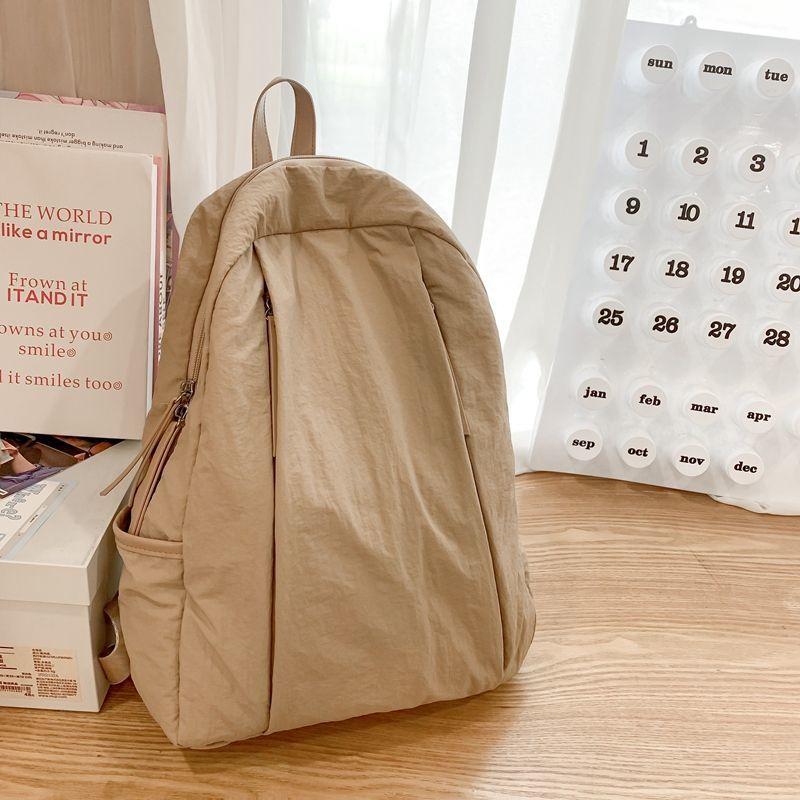 Travel Ins Versatile Lightweight Backpack Simple Casual Backpack Junior High School Mori Campus High School Solid Color