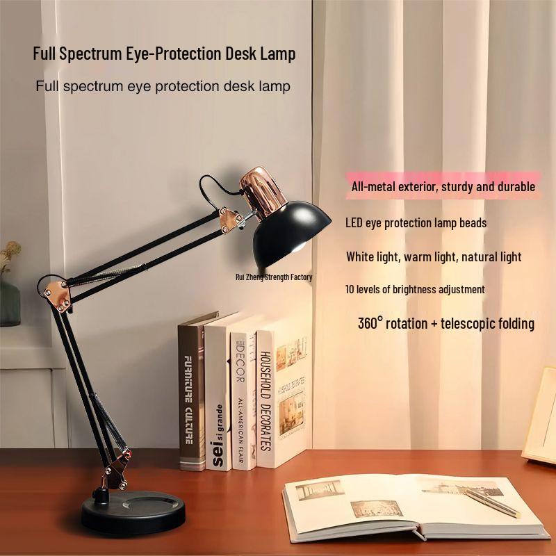 American LED Eye-Protection Table Lamp - Clip-on, Folding, Telescopic Arm for Studying & Work