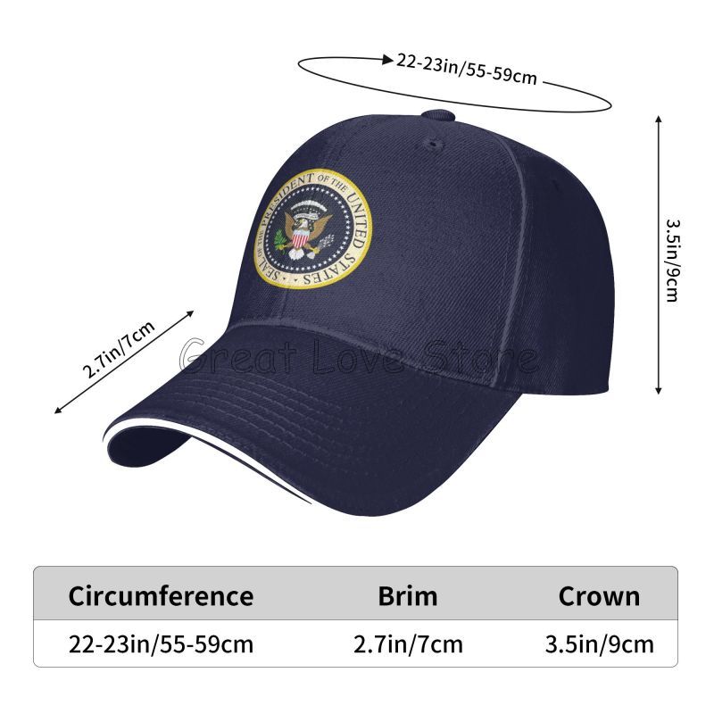 Siegel des Präsidenten der Vereinigten Staaten Baseballkappe Unisex Hip-Hop Trucker-Kappe Polyester Sonnenschutzkappen Hochwertige Kappen