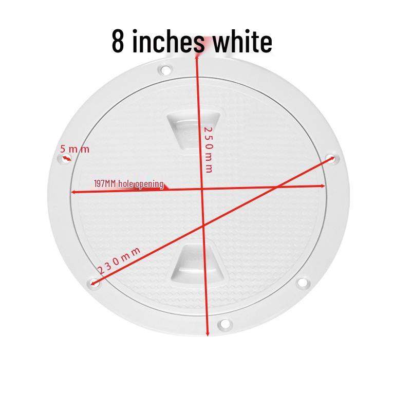 Marine ABS Sealed Round Deck Hatch Cover - 4/6/8 Inch, White/Black, Durable
