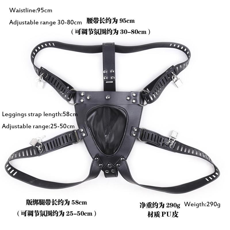 Newest Male Faux Leather Chastity Belt Straps Lockable Bondage  Penis Cock Cage Male Chastity Devices Belt Erotic Sexy Toys