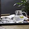 Nishida Teapot & Mugs (2 or 4-Piece Set), Heat-Resistant Glass with Strainer, Dishwasher Safe, Stylish, Simple, Nordic Design, Gift, Pitcher, Water