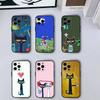 P-Pete-S C-Cat Cute Pattern Phone Case For iPhone 17, 16,15,14,13,12,11 Plus,Pro Max, Others Soft Black Cover