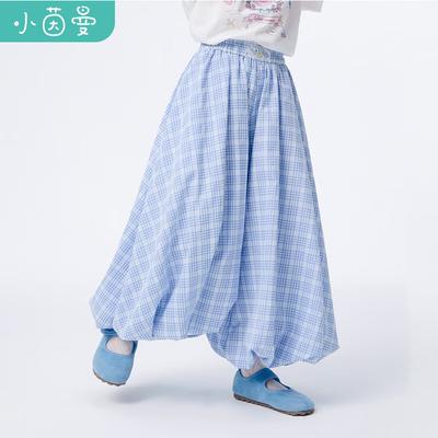 Girls' Summer Plaid Casual Trousers