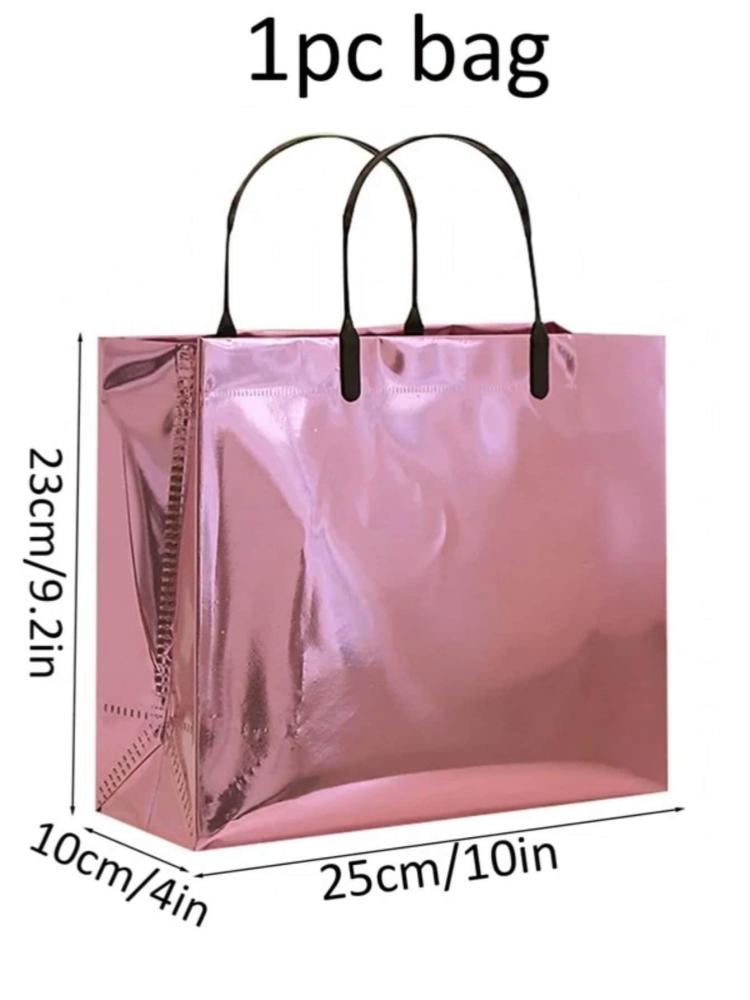 1 Stück rosa Geschenktüte, PVC Laser Geschenkverpackung zarte Tragetasche, Geschenküberreichung, Hochzeitsdekoration, Party
