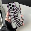 Pokovený Dutý 3D Kovový Vzor Rybí Kosti Pouzdro pro Odvod Tepla Pro iPhone 16 15 14 13 12 11 Pro Max Prodyšný Chladící Nárazuvzdorný Kryt