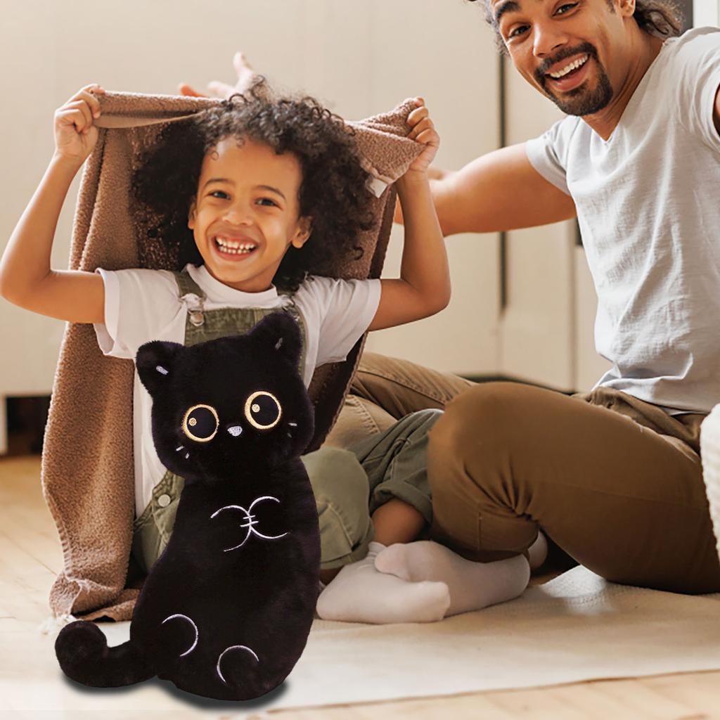 Almofada de Pelúcia Gato T Fofa Brinquedo de Pelúcia Boneca de Pano Longa para Dormir Almofada de Boneca Presente de Aniversário Infantil