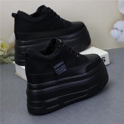All Matching Slim Plus Cashmere Warm Women's Shoes Temperament Wear 12 Cm High Heel 10cm Small Cotton Shoes Large Size Shoes