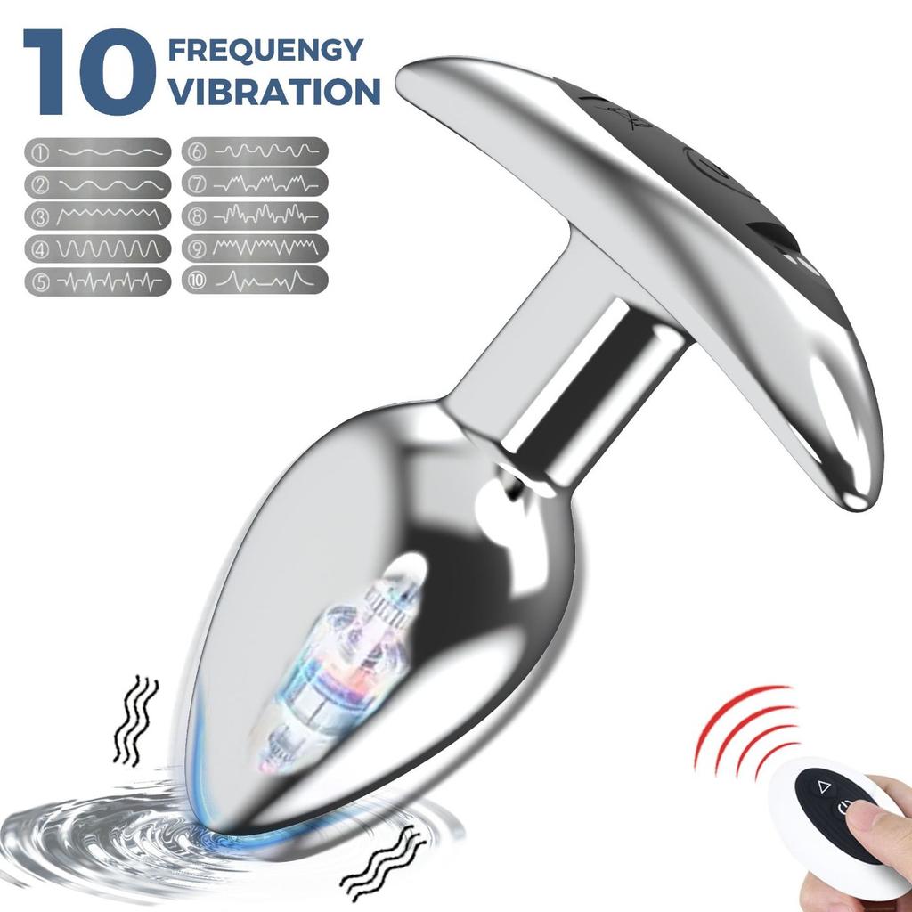 Metal Anal Plug Vibrator Butt Plug Prostate Massager Multi-frequency Vibration Masturbation Sex Toy for Men Women Remote Control