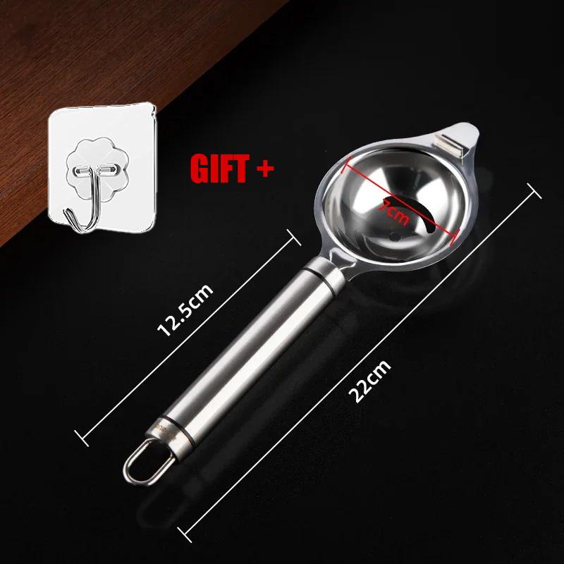 

Stainless Steel Egg Separator Spoon Divider - Kitchen Tool for Separating Egg Yolk from White, Baking Utensil with Filter Design