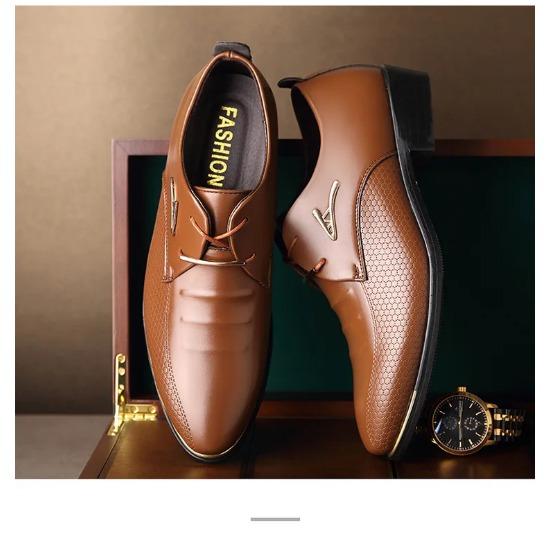 Nya Herrskor i Läder Snörskor Casual Skor Affärskläder Herrskor Andningsbara Bröllopsskor Slitstarka Skor Herr