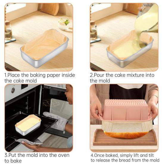 100Pcs Bread Loaf Pan Liners 9x5 Inch Non-Stick Parchment Paper Disposable Baking Paper Liners for Baking Bread Toast Cakes
