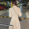 Women's Plus Size Waffle Knit Slimming Long Sleeve Dress for Autumn and Winter