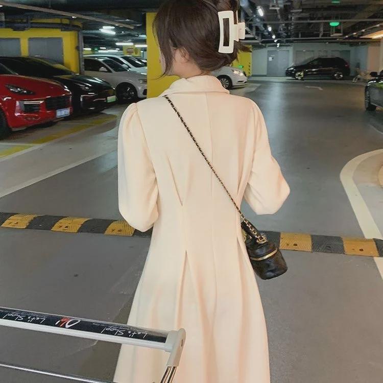 Women's Plus Size Waffle Knit Slimming Long Sleeve Dress for Autumn and Winter