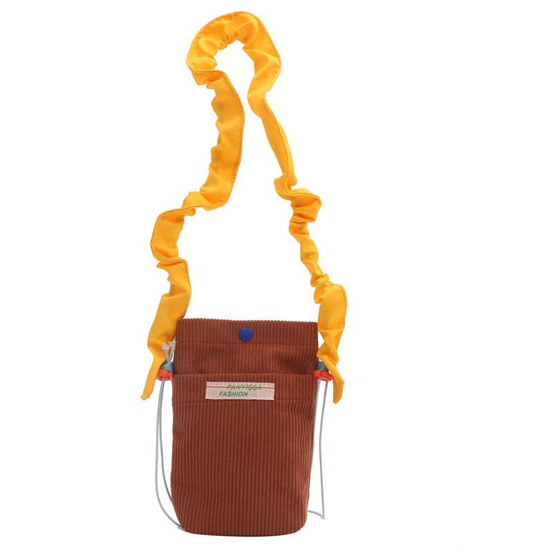 Korean Style Corduroy Crossbody Bag With Inner Phone Pocket For Streetwear Fashion