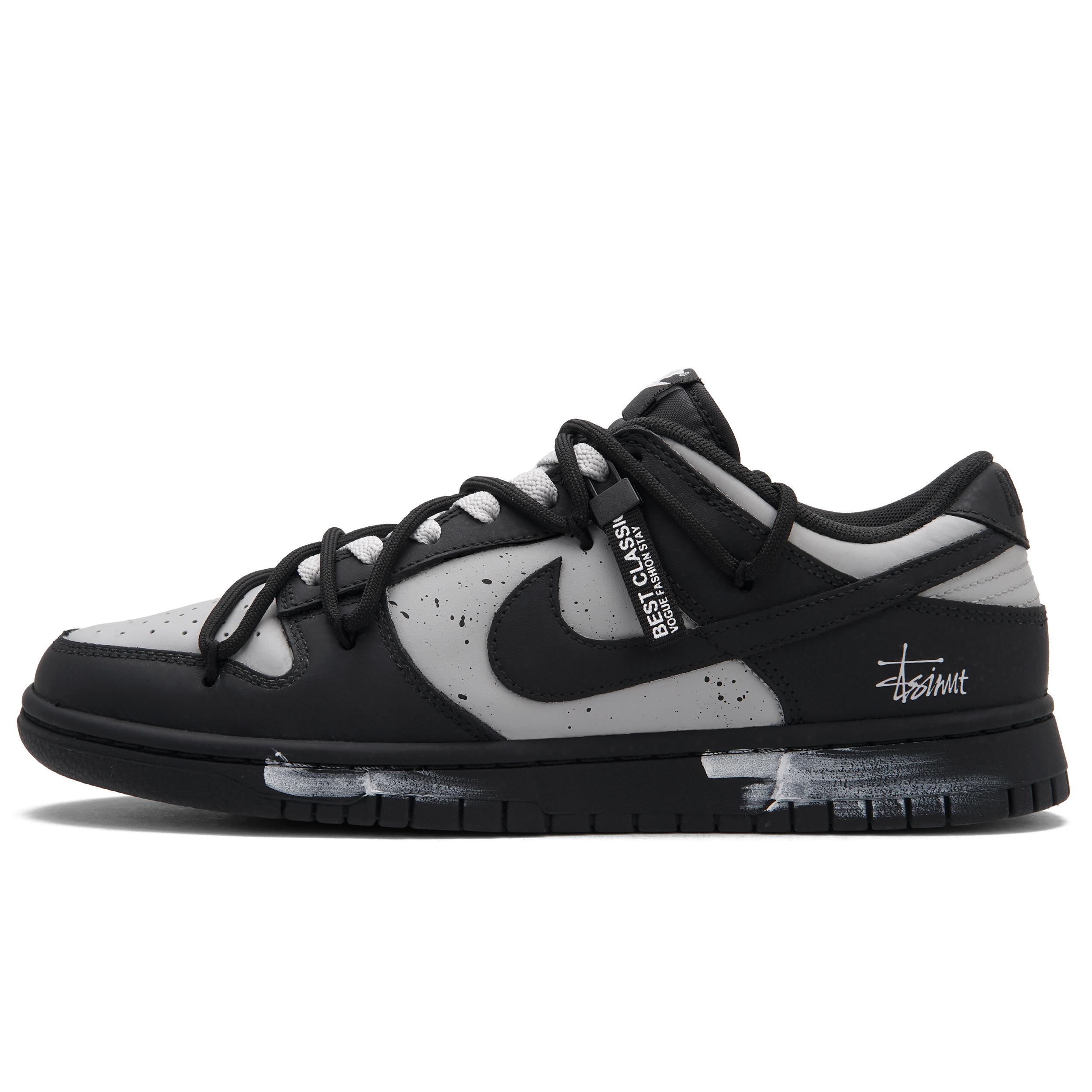 

Nike Dunk Black Gray Track Low top Skateboard Shoes Unisex Black DD1391-100(Team990-) 42