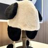 Niedliche, dreidimensionale Panda-Fellmütze für Damen, Herbst- und Wintermütze mit warmen Ohren und winddichtem Gesicht, Cartoon-Motiv, kleiner Mann
