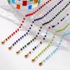 Fashion Summer Anklet 18K Gold Plated 304 Stainless Steel & Glass Beaded Chain Anklets For Women Beach Gift 22cm(8.7") long