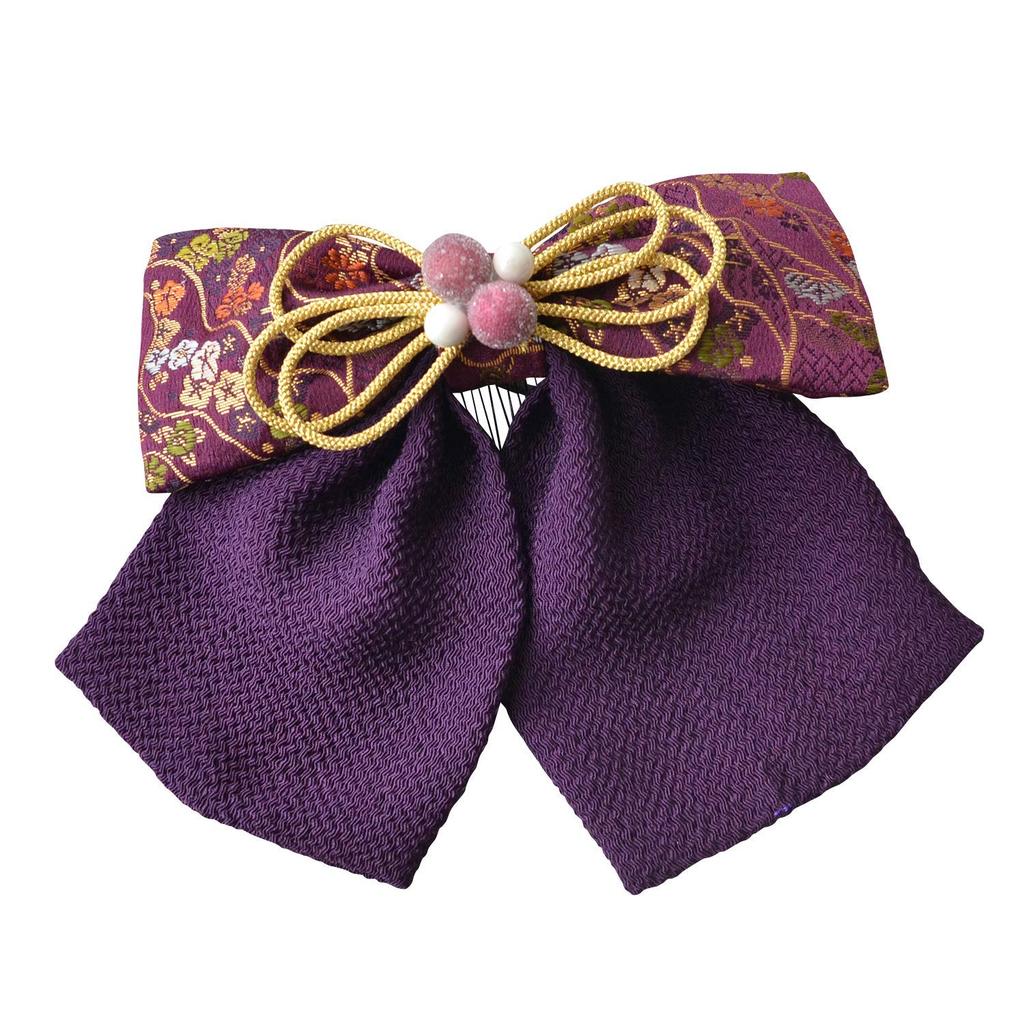 Hakama Hair Ornament Ribbon 2 Tone Graduation Ceremony Coming of Age Ceremony Japanese Clothing Furisode Japanese Style Kimono Grape [Musee]