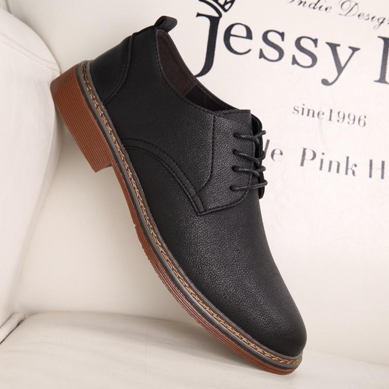 

Мужские универсальные кожаные кроссовки - Модные на шнуровке, с круглым носком, деловая повседневная обувь для весны и осени 41