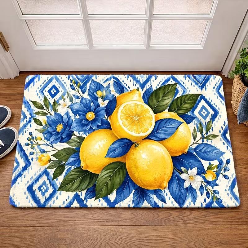 Red Cherry Welcome Door Mat Non Slip Indoor Entrance Rug Fruit Floral Print Doormat Farmhouse Summer Sweet Home Decor Carpet