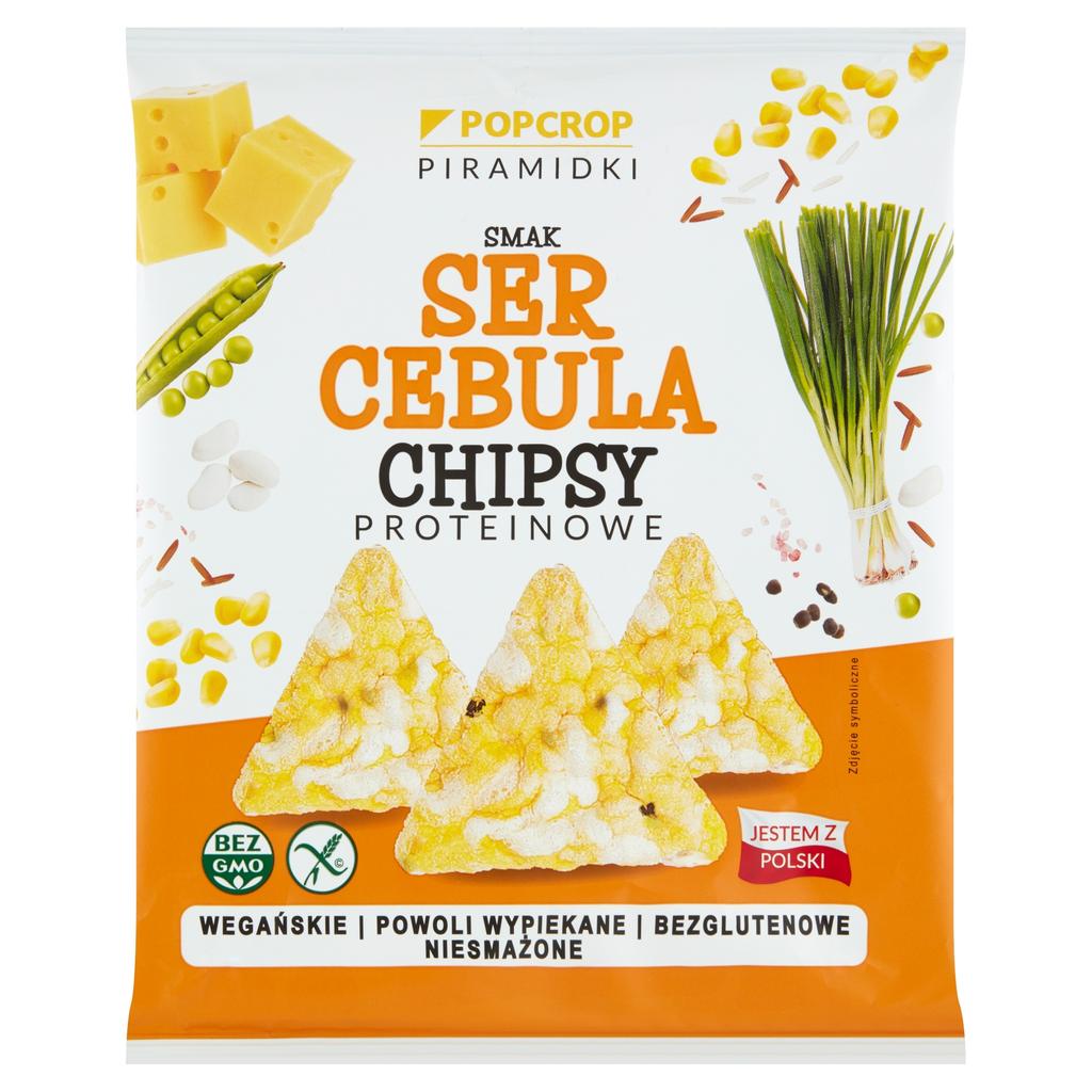 Popcrop protein pyramid chips with cheese and onion flavor 60 g