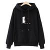2026 Korean Style Women's Plus Velvet Cat Hoodie - Loose Fit, Thickened, Popular Internet Celebrity Style Jacket