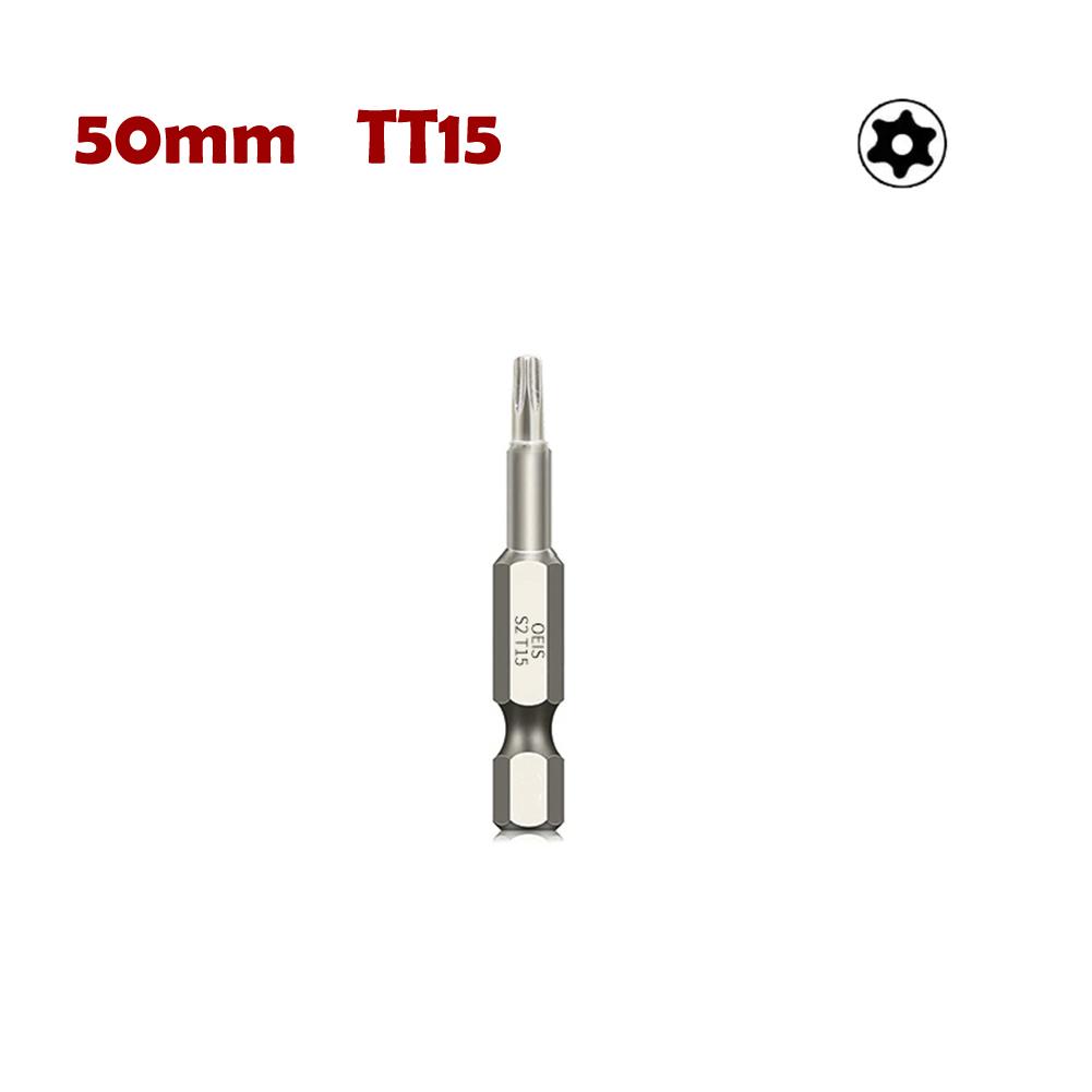 50mm magnetický dutý šroubovák Torx bity 1/4 palcové elektrické šroubováky ze slitinové oceli se šestihrannou stopkou hlava T7-T40
