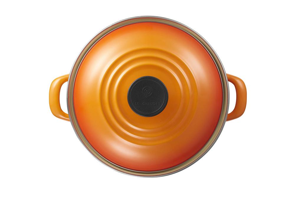 Le Creuset EOS Casserole, 20cm, Orange, Cast Iron, Enamel, Gas/Induction Compatible [Official Japanese Product]