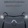 2.5X Magnifying Glass Reading Glasses Portable Magnifier Headband Eyeglasses Acrylic Lens with 2Led Light for Repair Reading