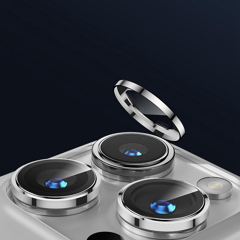 1 Set Metal Camera Protector for Alloy Ring Lens Glass for Back Lens Cap