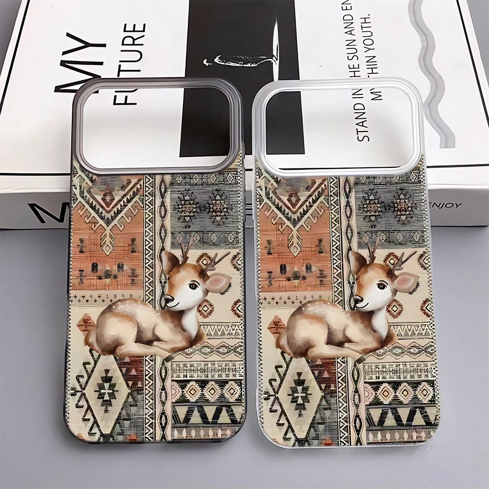 Cloth Patterned Deer Phone Case For IPhone 17 Pro Max 17Air 11 13 12 14 15 16 Plus Soft Silicone Fashion 15 Pro Cover Case